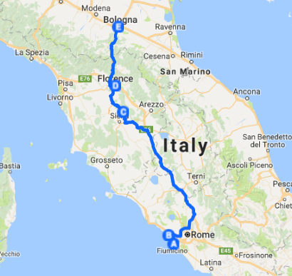 Luxury routes in Italy